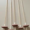 Wooden supported spindles with clay whorls, used for hand-spinning cotton fibers into yarn. Apan Mithila Todayuse Mithilause Mithila use
