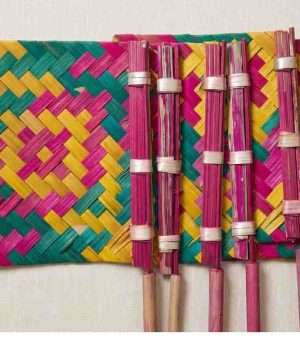 Hand Made High Quality Eco-Friendly Handheld Bamboo Painted Square Hand Fans for Personal Use, Weddings and Events. todayuse