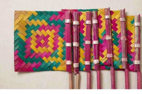 Hand Made High Quality Eco-Friendly Handheld Bamboo Painted Square Hand Fans for Personal Use, Weddings and Events. todayuse