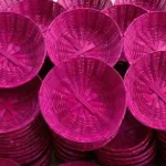 Traditional Mithila Panpathiya Bamboo Items Handmade Pink Color Panpathiya(Basket) for Madhushrawani Puja. todayuse.com, Mithilause.com